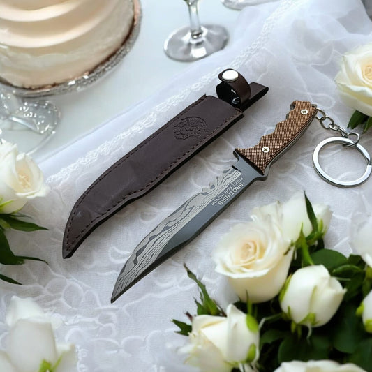 Tactical Knife Keychain - Unique  Blunt Edges, Perfect for  BGMI & Free Fire Gamers, Men, Dad, Husband & Boyfriend - Ideal for Bike, Car, Home, Office, Camping, Hiking & Survival - Cool Birthday Gift for Action Game  Outdoor Lovers (Copy)